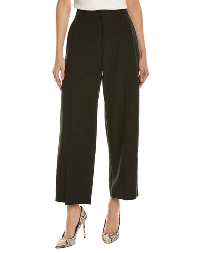Vince Mid-rise Sculpted Wool-blend Crop Pant In Black