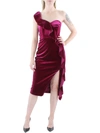 AIDAN MATTOX WOMENS VELVET ONE SHOULDER COCKTAIL AND PARTY DRESS