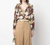 Alice And Olivia Reilly Floral Long Sleeve Blouse In Multi