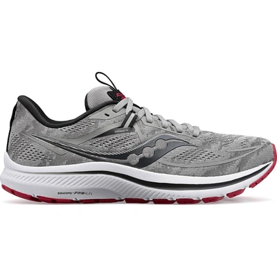 Saucony Men's Omni 21 Running Shoes - Medium Width In Alloy/garnet In Grey