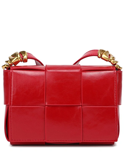 Tiffany & Fred Paris Pleated Leather Shoulder Bag In Red