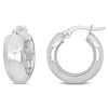 Mimi & Max 18mm Huggie Hoop Earrings In 10k White Gold In White