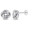 Mimi & Max Love Knot Stud Earrings In 10k White Gold In White