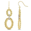 Mimi & Max Tiered Hoop Dangle Hook Earrings In 14k Yellow Gold With White Gold Accents In Yellow