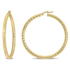 Mimi & Max 47mm Textured Hoop Earrings In 14k Yellow Gold In Yellow