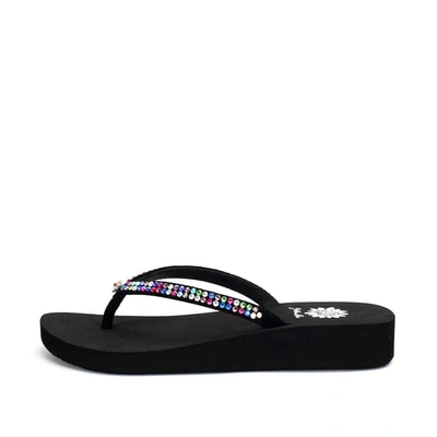 Yellowbox Jello Flip Flop In Rainbow Multi In Black