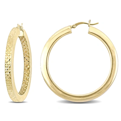 Mimi & Max 40mm Hoop Earrrings In Yellow Plated Sterling Silver In Gold