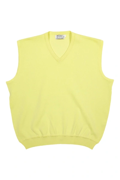 St. Croix Mens V-neck Vest In Maize In Yellow