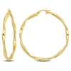 Mimi & Max 47mm Twisted Hoop Earrings In 10k Yellow Gold In Yellow
