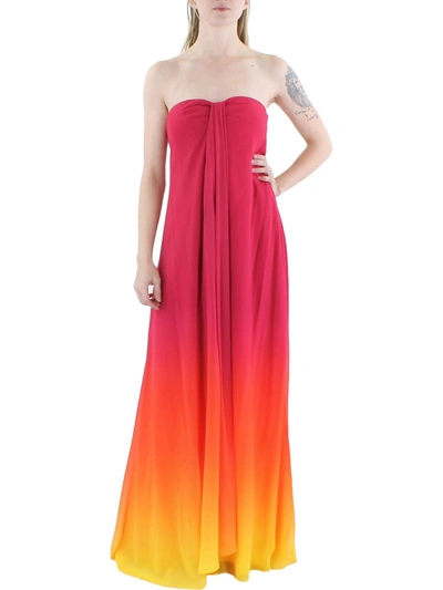 Lauren Ralph Lauren Womens Halter Ombre Evening Dress In Multi