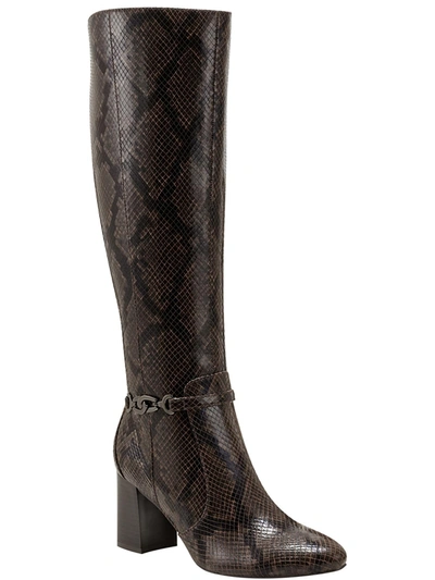 Bandolino Brenda2 Womens Faux Leather Pointed Toe Knee-high Boots In Brown