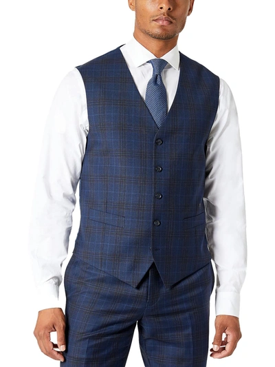 Tallia Mens Plaid Paisley Suit Vest In Multi