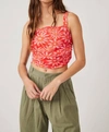 Free People All Tied Up Crop Tank In Red