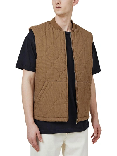 Cotton On Mens Warm Cold Weather Outerwear Vest In Brown