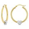 Mimi & Max 29mm Heart Hoop Earrings In 14k Yellow Gold In Yellow