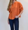 NEVER A WALLFLOWER GAME DAY TOP IN BURNT ORANGE