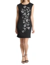 LONDON TIMES EMBER DRESS IN BLACK AND IVORY