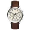 Fossil Men's Neutra Chronograph Brown Leather Watch 44mm In Silver