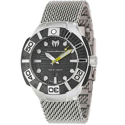 Technomarine Men's Reef Black Dial Watch In Silver