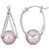 MIMI & MAX 8-8.5MM PINK CULTURED FRESHWATER PEARL DROP EARRINGS IN 10K WHITE GOLD