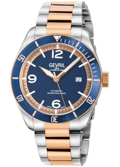 Gevril Yorkville In Two Tone  / Blue / Gold Tone / Rose / Rose Gold Tone