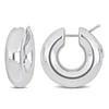 Mimi & Max 21mm Polished Hollow Hoop Earrings In 14k White Gold In White