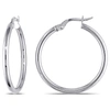 Mimi & Max 25mm Rounded Hoop Earrings In 10k Polished White Gold In White
