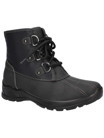 Easy Dry By Easy Street Arctic Womens Faux Leather Pull On Winter & Snow Boots In Black