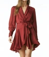 TART COLLECTIONS GLENNA POLY SILK DRESS IN CABERNET
