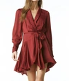 Tart Collections Glenna Poly Silk Dress In Cabernet In Red