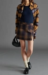 STEVE MADDEN CAMERON SKIRT IN NAVY PLAID