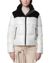 Andrew Marc Tilly Color Block Short Puffer Jacket In Black