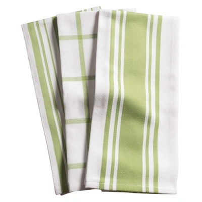 Kaf Home Centerband/basketweave/windowpane Kitchen Towels, Set Of 3