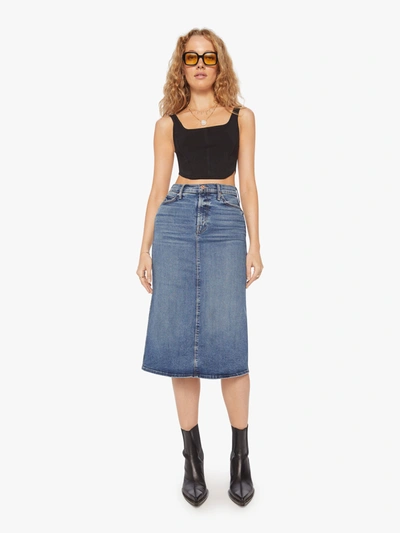 Mother Swooner Straight A Midi Skirt Going Full Circle In Blue - Size 30 (also In 24,25,26,27,28,29)