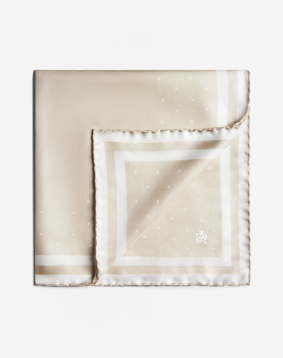 Dunhill Silk Polka Dot Printed Neckerchief In White