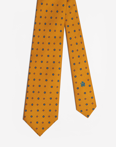 Dunhill Silk Neats Printed Tie 8cm In Brown
