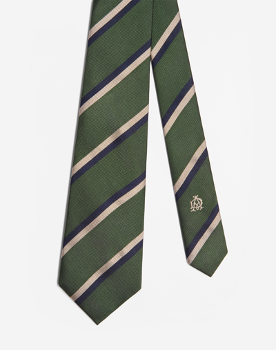 Dunhill Silk Regimental Woven Tie 8cm In Green