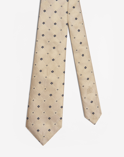 Dunhill Silk Archive Neat Woven Tie 8cm In Brown