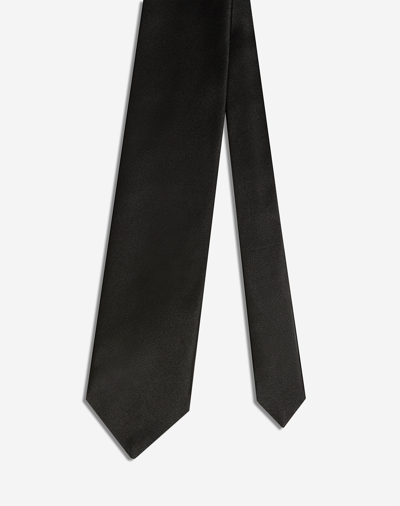 Dunhill Silk Duchess Satin Woven Tie 9cm In Black