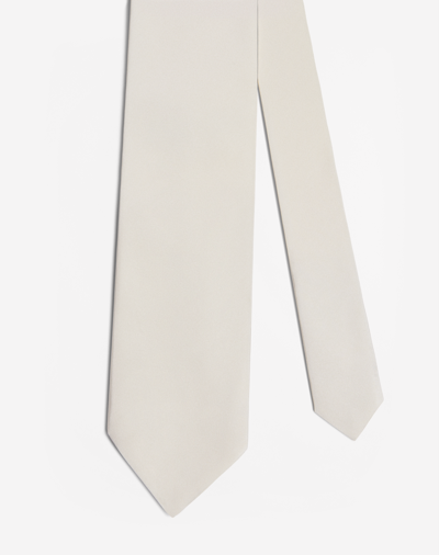 Dunhill Silk Faille Woven Tie 9cm In White