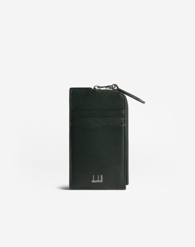 Dunhill Duke Fine Leather Zip Card Case In Green