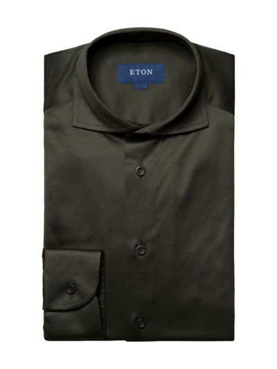 Eton Men's Contemporary Fit Luxe Knit Shirt In Green