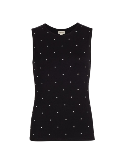 L Agence Shelly Knit Embroidered Tank Top In Black