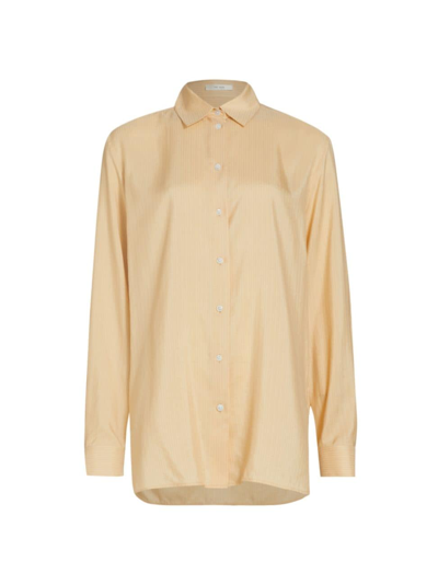 The Row Sisilia Striped Silk Shirt In Yellow