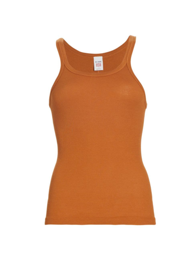 Re/done Women's Cotton Rib-knit Tank Top In Copper