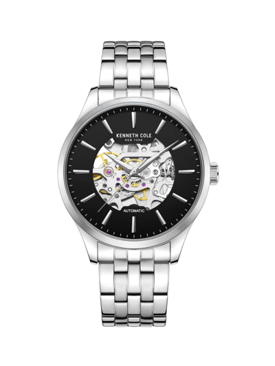 Kenneth Cole Men's Automatic Stainless Steel Skeleton Watch/42mm In Silver