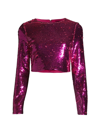 MILLY WOMEN'S SHAILYN SEQUINED CROP BLOUSE