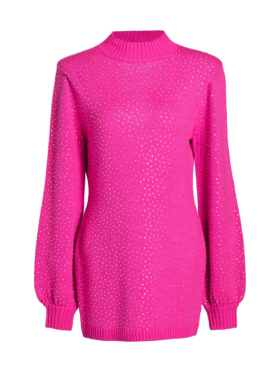 Generation Love Women's Chiraz Crystal Mini Sweaterdress In Hot Pink