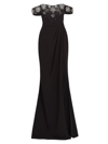 MARCHESA NOTTE WOMEN'S BEADED STRETCH CREPE OFF-THE-SHOULDER GOWN