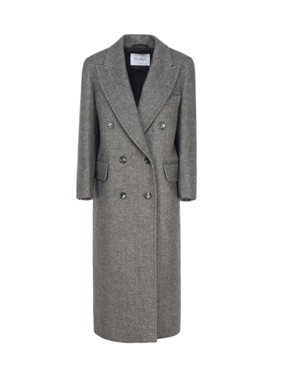 Max Mara Masculine Wool Coat In Dark Grey
